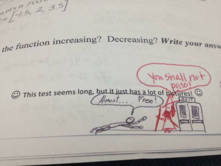 Teachers Humorous Marks On Student Tests