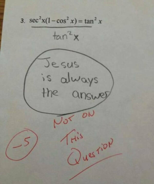 Teachers Humorous Marks On Student Tests