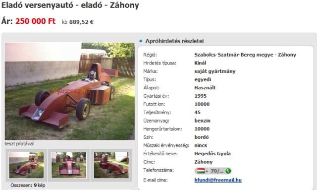 Home made Formula One car (10 pics)